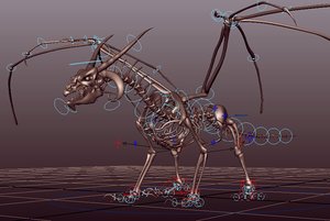 skeleton dragon rig 3D model