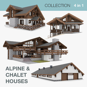 3D chalet houses 1 4