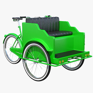 green pedicab 3D model