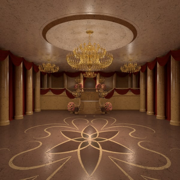 3d model elegant ballroom