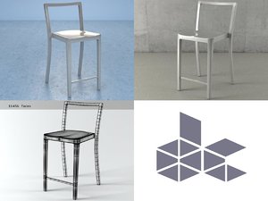 icon counter stool 3D model