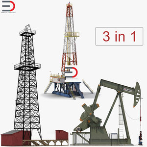 oil production equipment 3D model