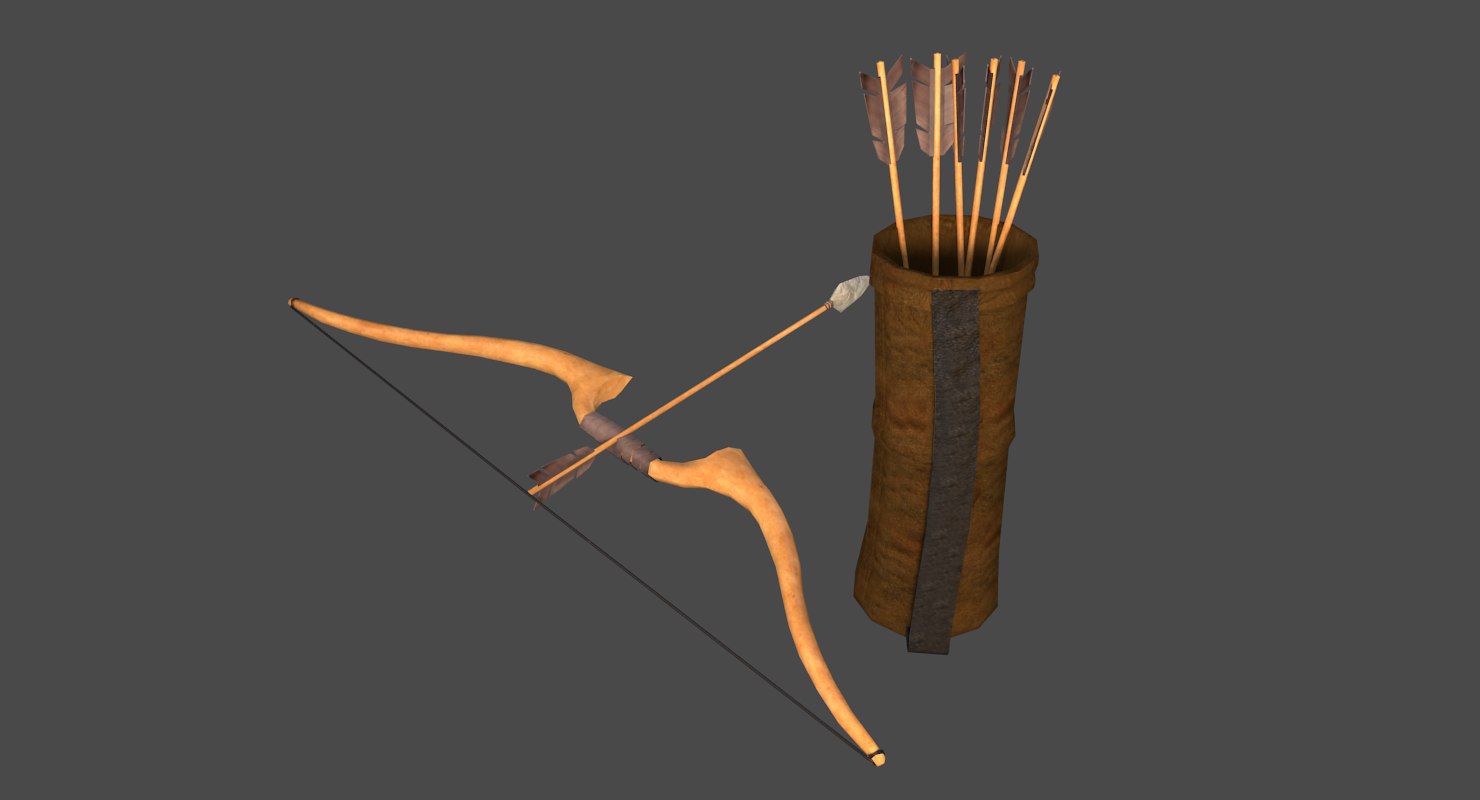 Bow arrow quiver 3D model TurboSquid 1184066