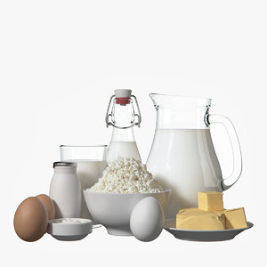 3D realistic dairy product