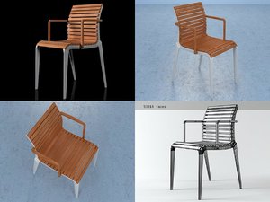 3D teak chair 476 model