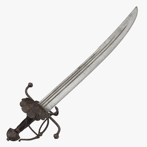 3D model pirate sword