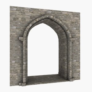 3D model medieval castle arch 01