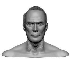 3D portrait clint eastwood model