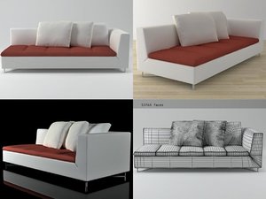 3D feng large 1-arm settee