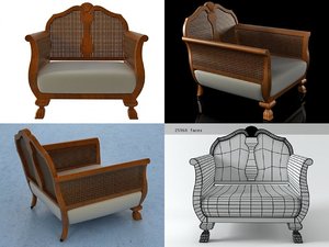 english edwardian armchair n 3D model