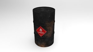 flammable barrel 3D model