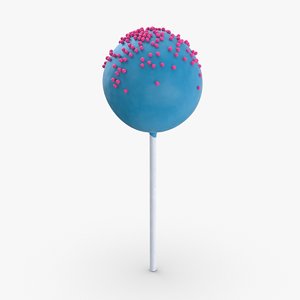 3D model cake-pops---blue-small-sprinkles
