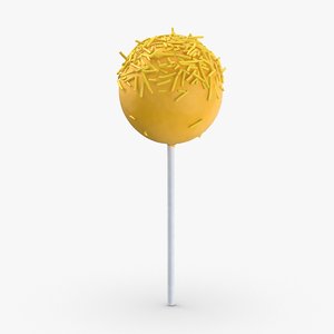 cake-pops---yellow-small-sprinkles 3D model