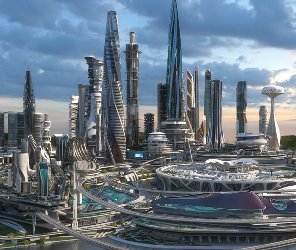 Batman Lost in DC-Earth 2050 - Neutrina 3D-central-business-district-city-architecture_600