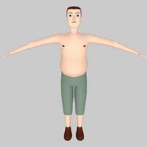 3D man fat human model