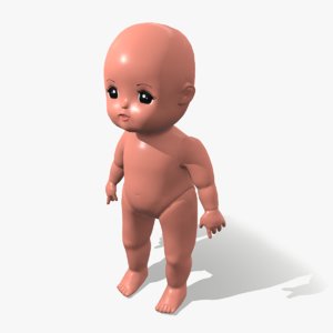 3D mellchan baby doll model
