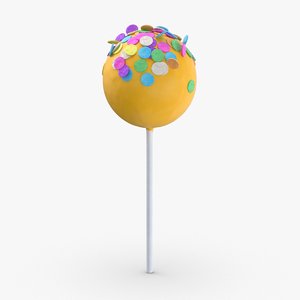 3D cake-pops---yellow-large-sprinkles model