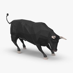bull---black-charging 3D model