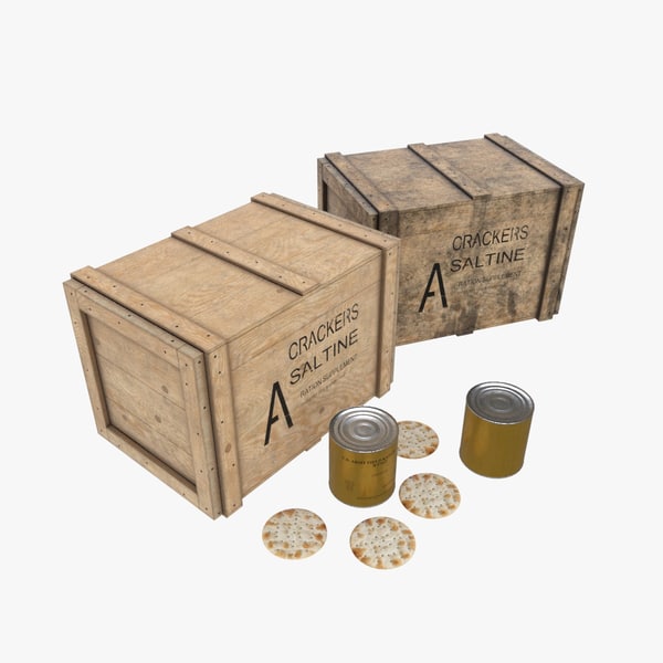 3D army crackers wood crate