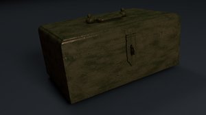 3D old treasure box
