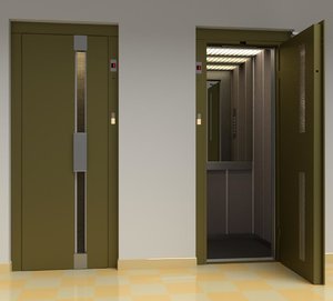 vintage european elevator door metal model