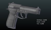3D m9 pistol model