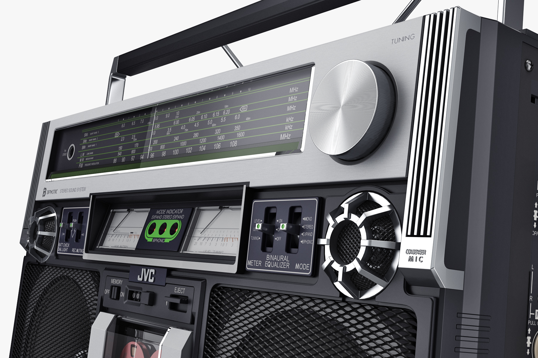 Retro boombox jvc rc838 3D model TurboSquid 1188021