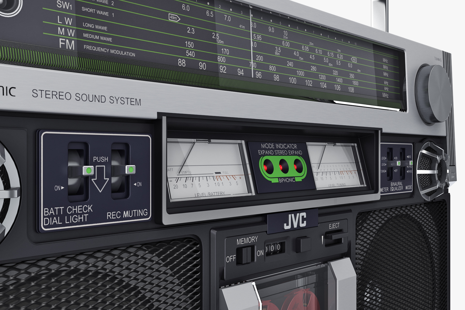 Retro Boombox JVC RC838 Biphonic 3DModell TurboSquid 1188021