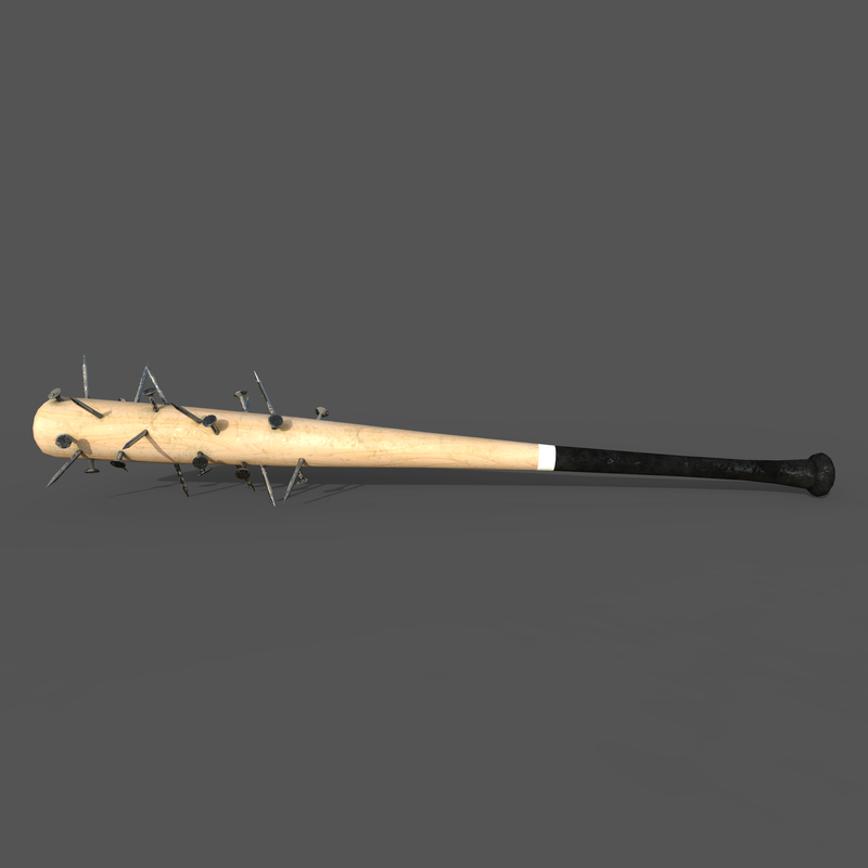 Nailed baseball bat 3D - TurboSquid 1188047