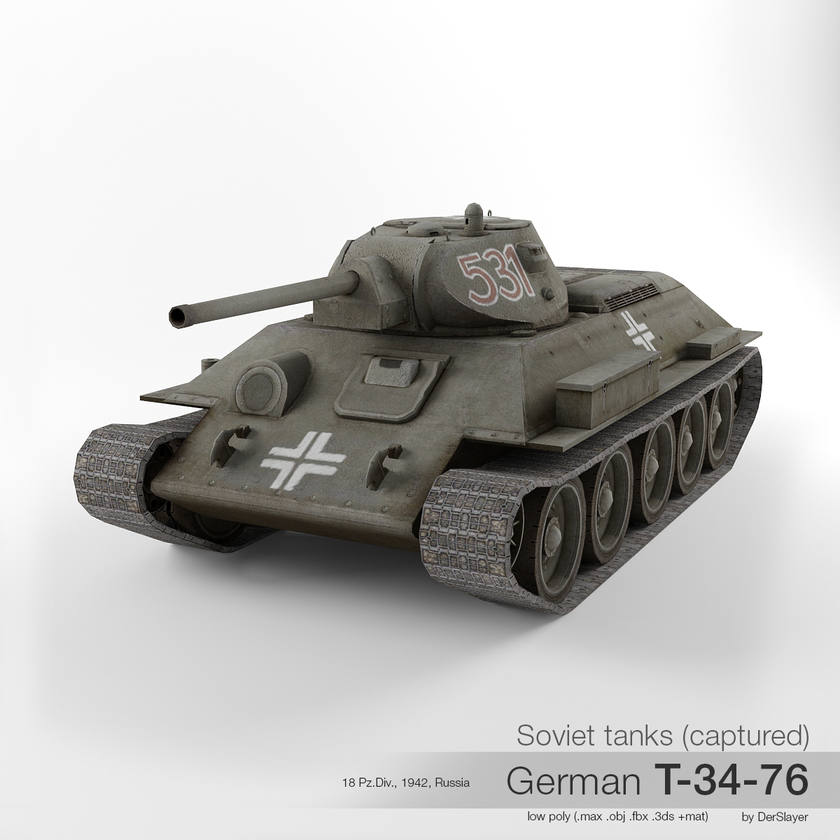 Modelo 3d Tanque Sovietico Capturado T 34 76 Turbosquid 1188060