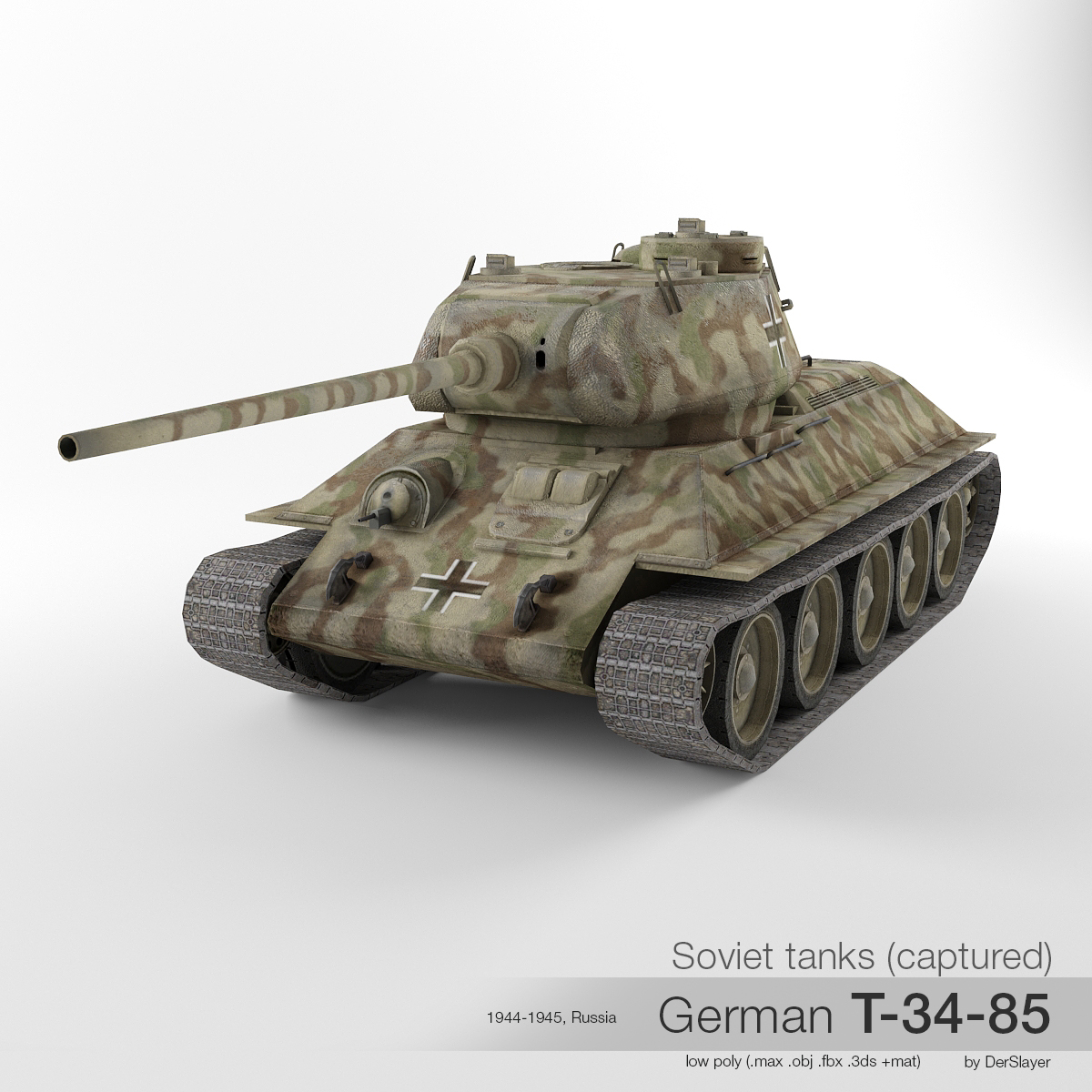 Modelo 3d Tanque Sovietico Capturado T 34 85 Turbosquid 1188089