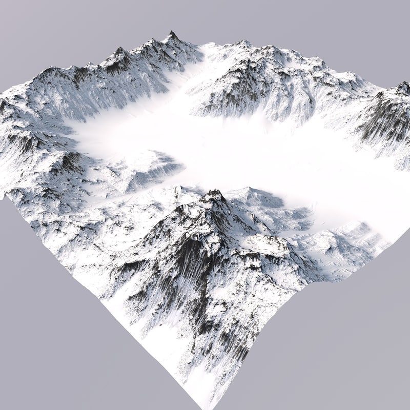 snowy mountain 3d model