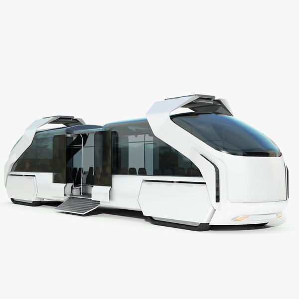 3D hybrid sci-fi train-bus concept