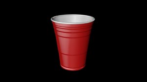 3D model red plastic cup