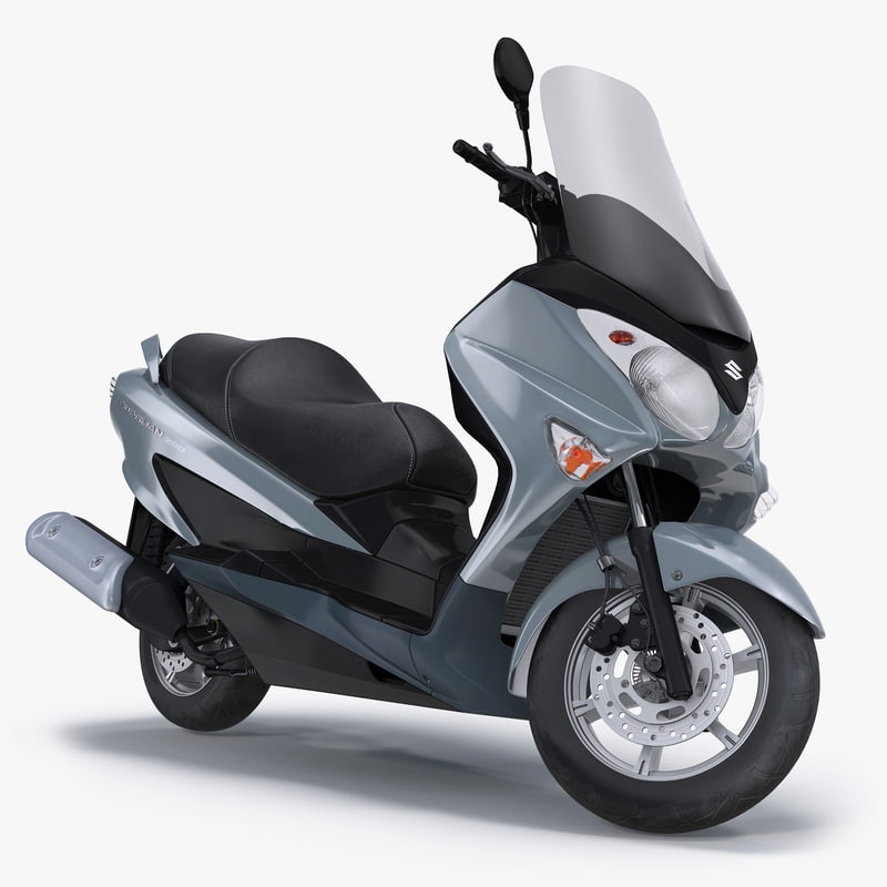 Scooter Motorcycle Suzuki Burgman 200 Rigged by 3d_molier International 3D model for vehicle visualization, games, animation, and automotive rendering