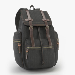 3D model backpack leather materials