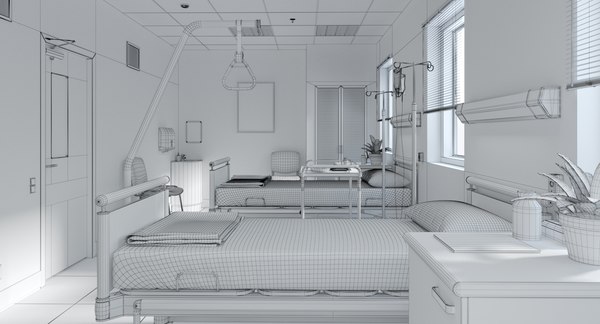 Realistic hospital ward 3D - TurboSquid 1188446