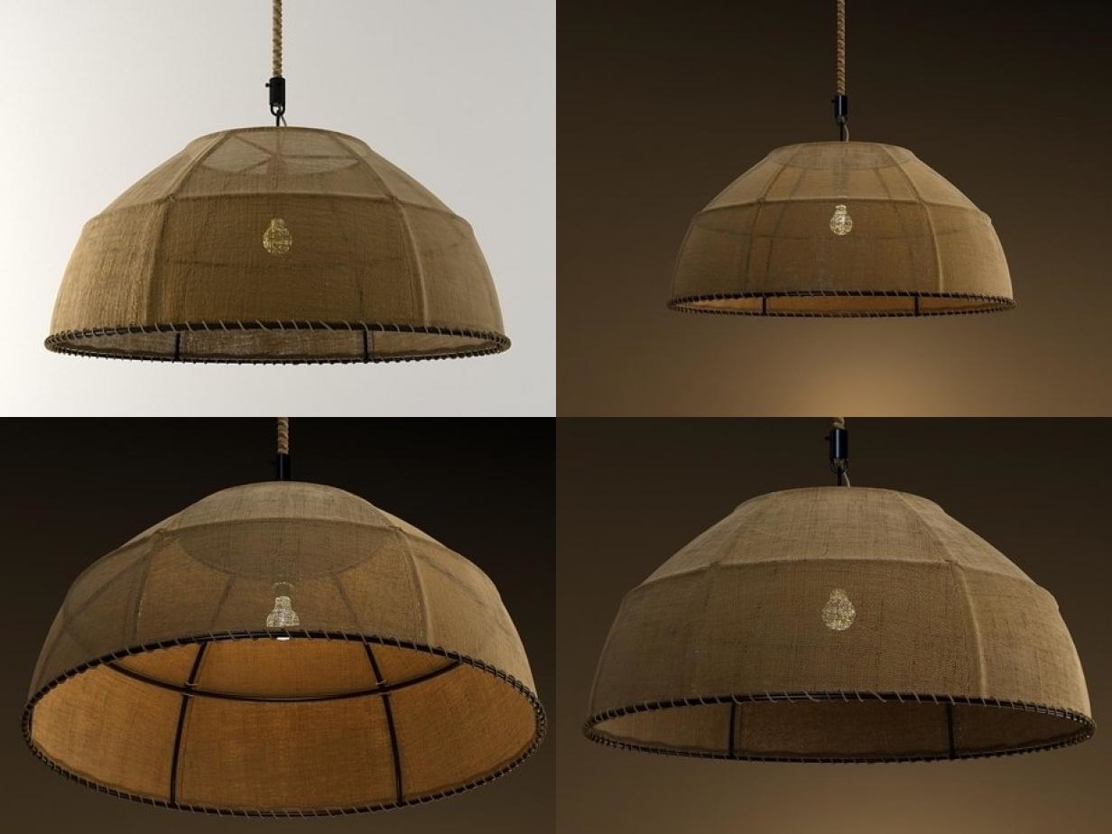 3d Burlap Dome Pendant Lamp Turbosquid 1188581