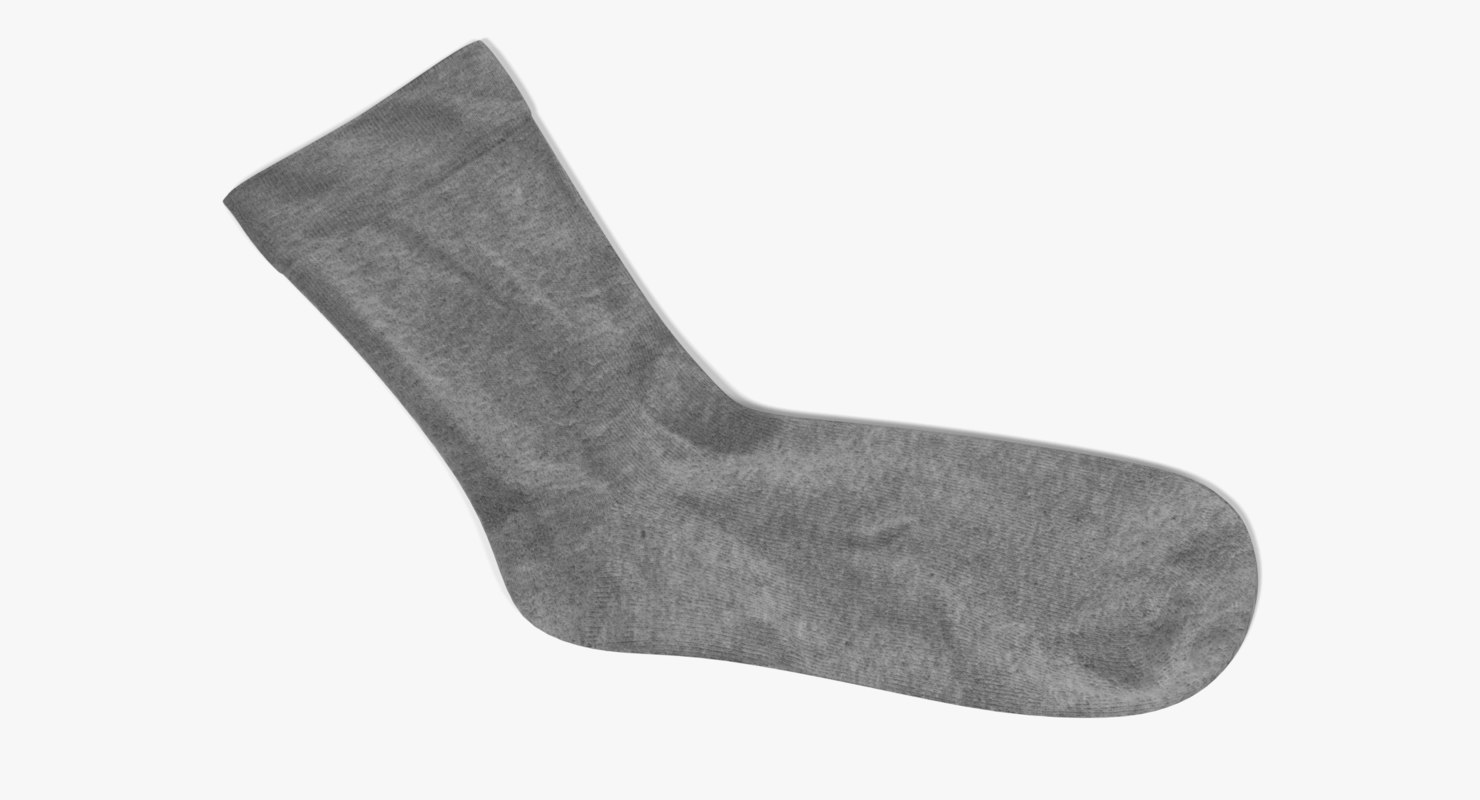 Grey sock 3D model - TurboSquid 1188619