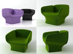 3D bloomy armchair model