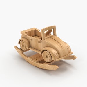 3D wooden toy car