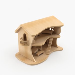 3D wooden toy house