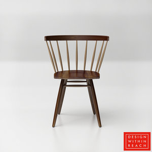 3D dwr nakashima straight-backed chair model