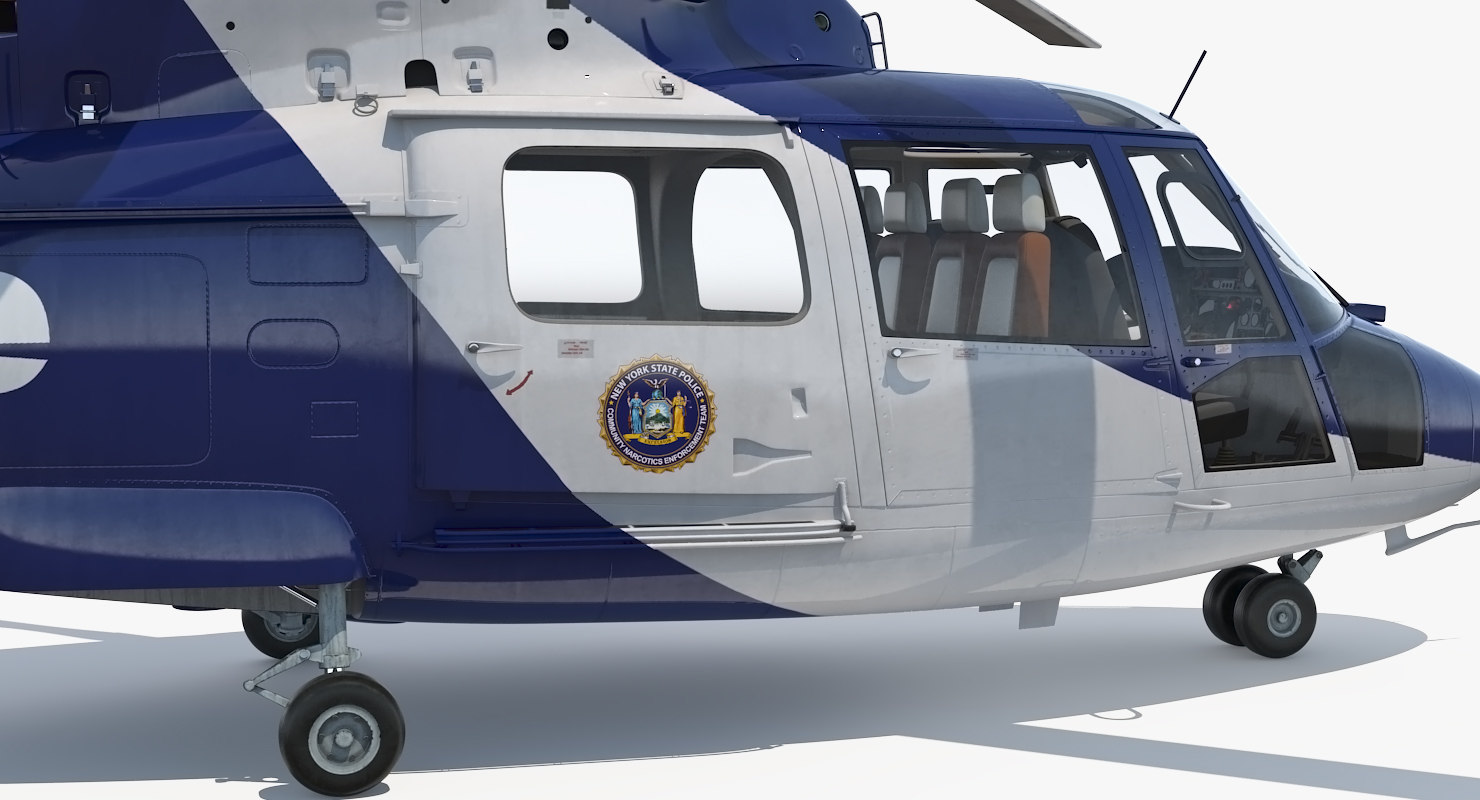 3d police helicopter eurocopter as 365 n2 dauphin model