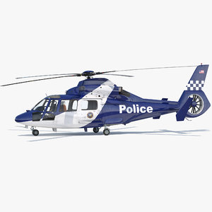 3D police helicopter eurocopter 365 model