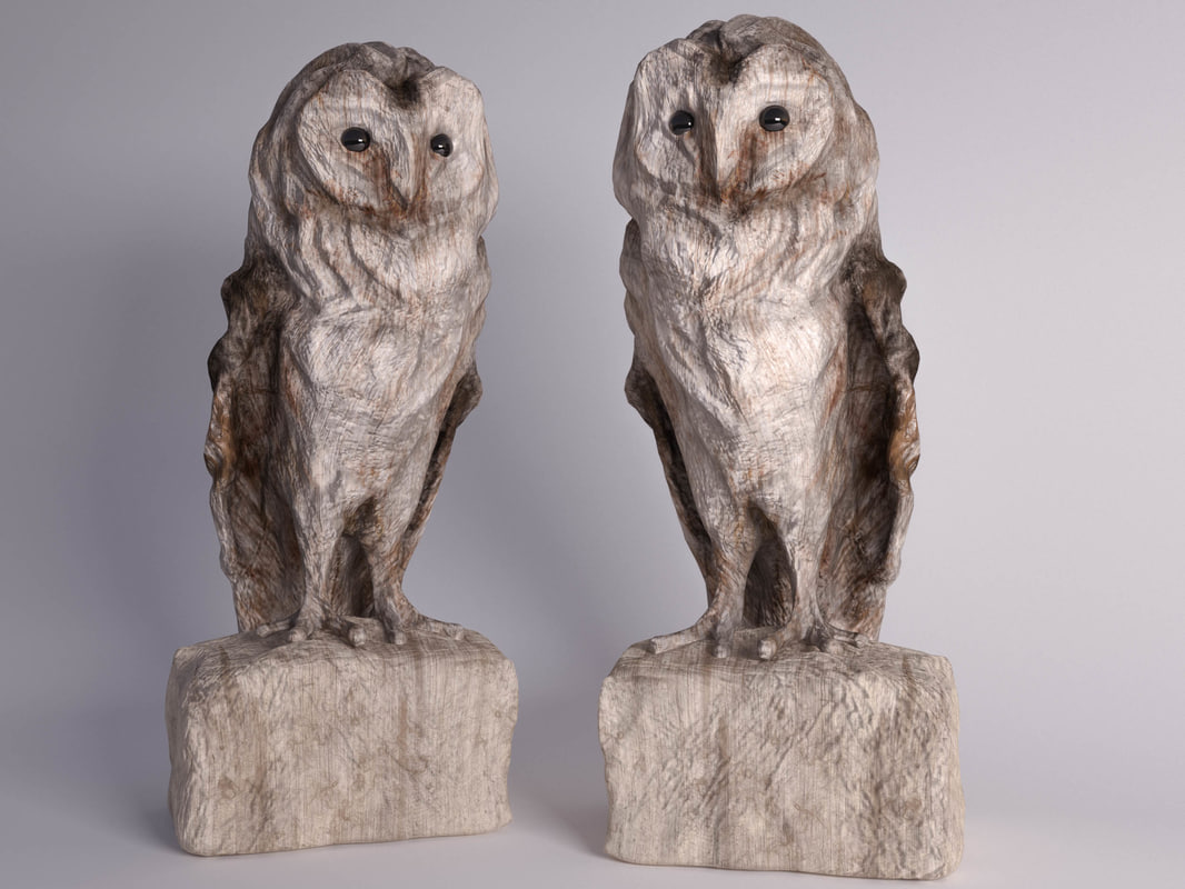 wooden owl figurine