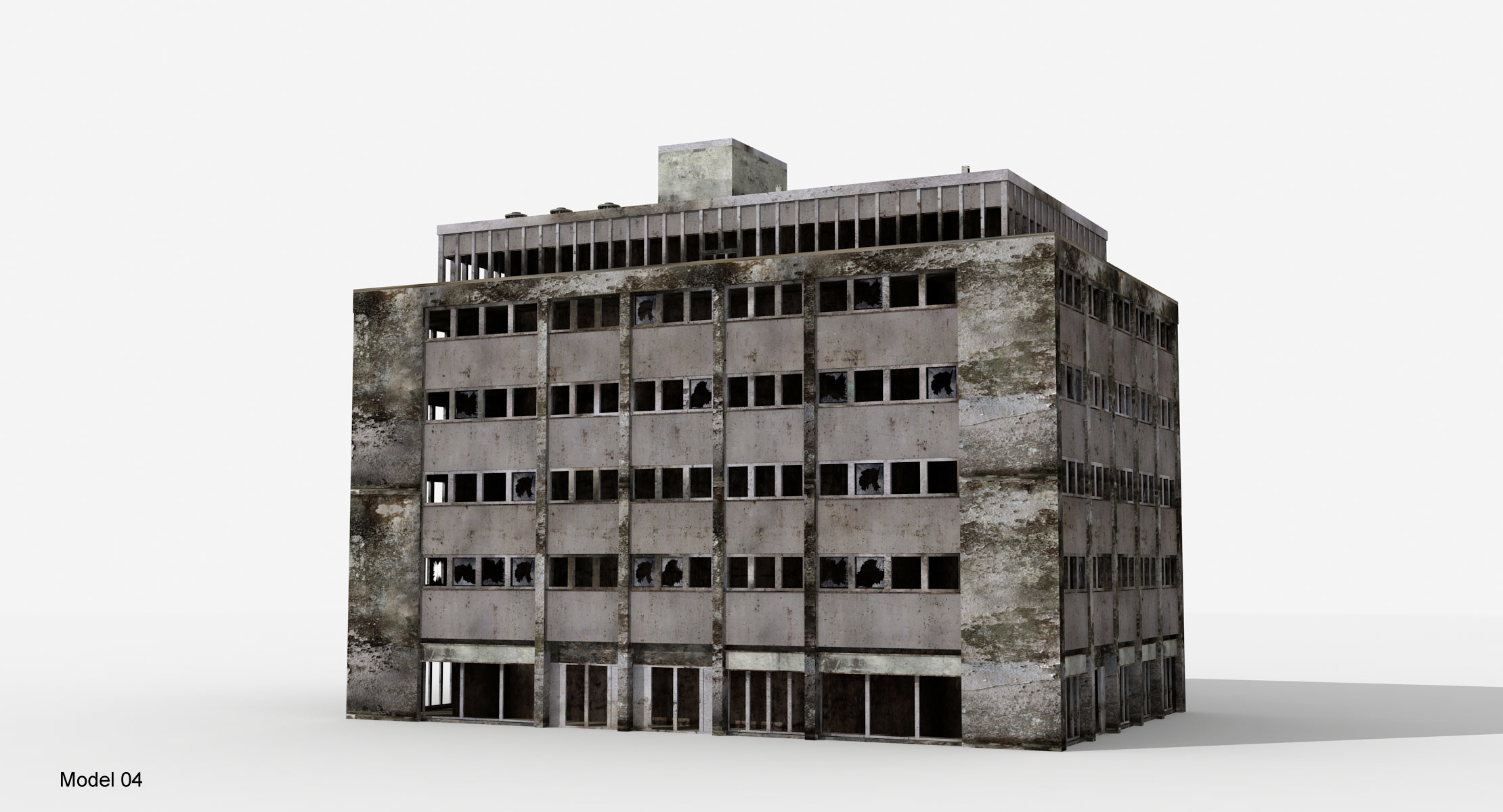 3D destroyed buildings 5 ruined model - TurboSquid 1189094