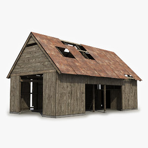 3D wooden shed