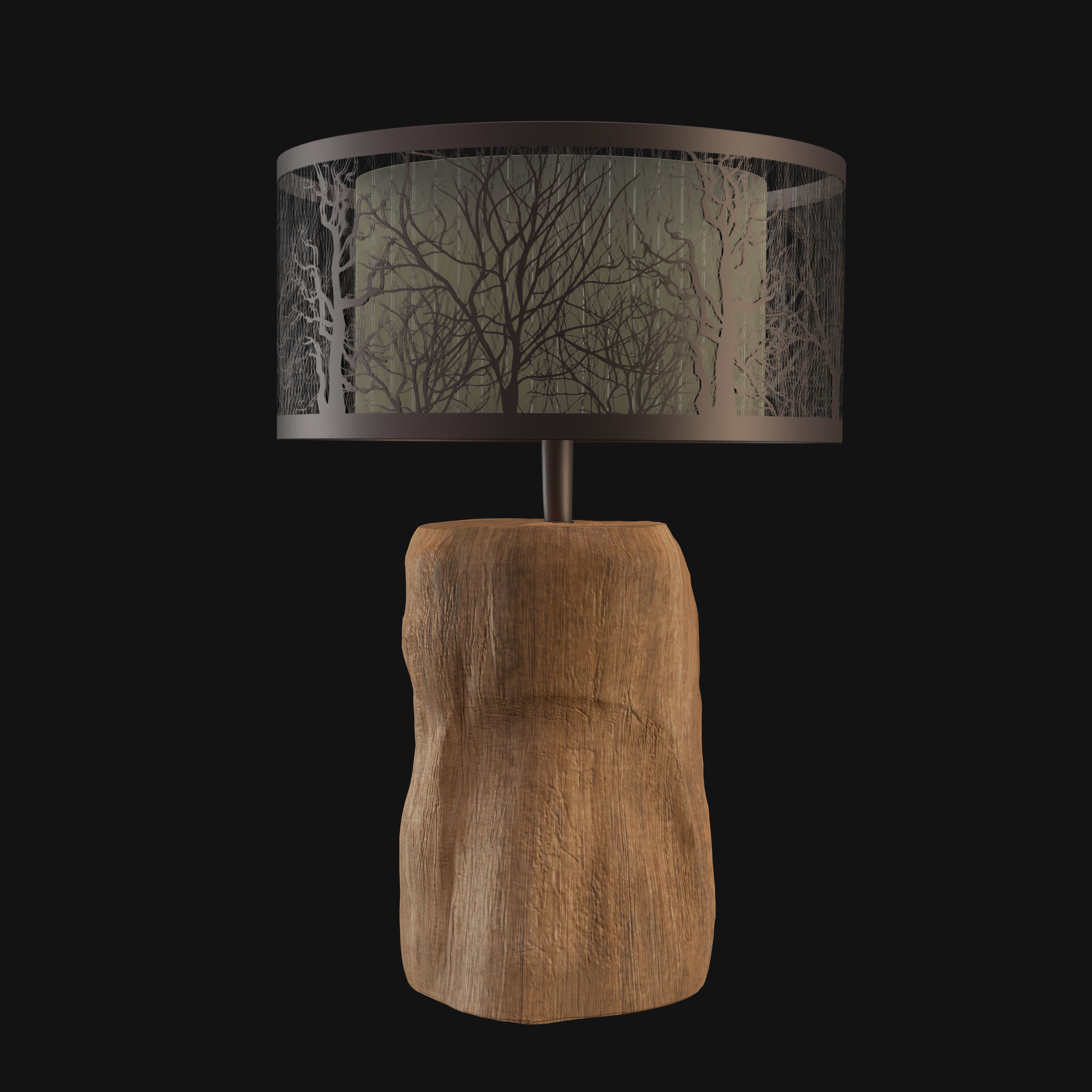 3d model wood lamp