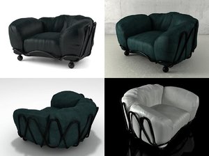 3D model corbeille armchair